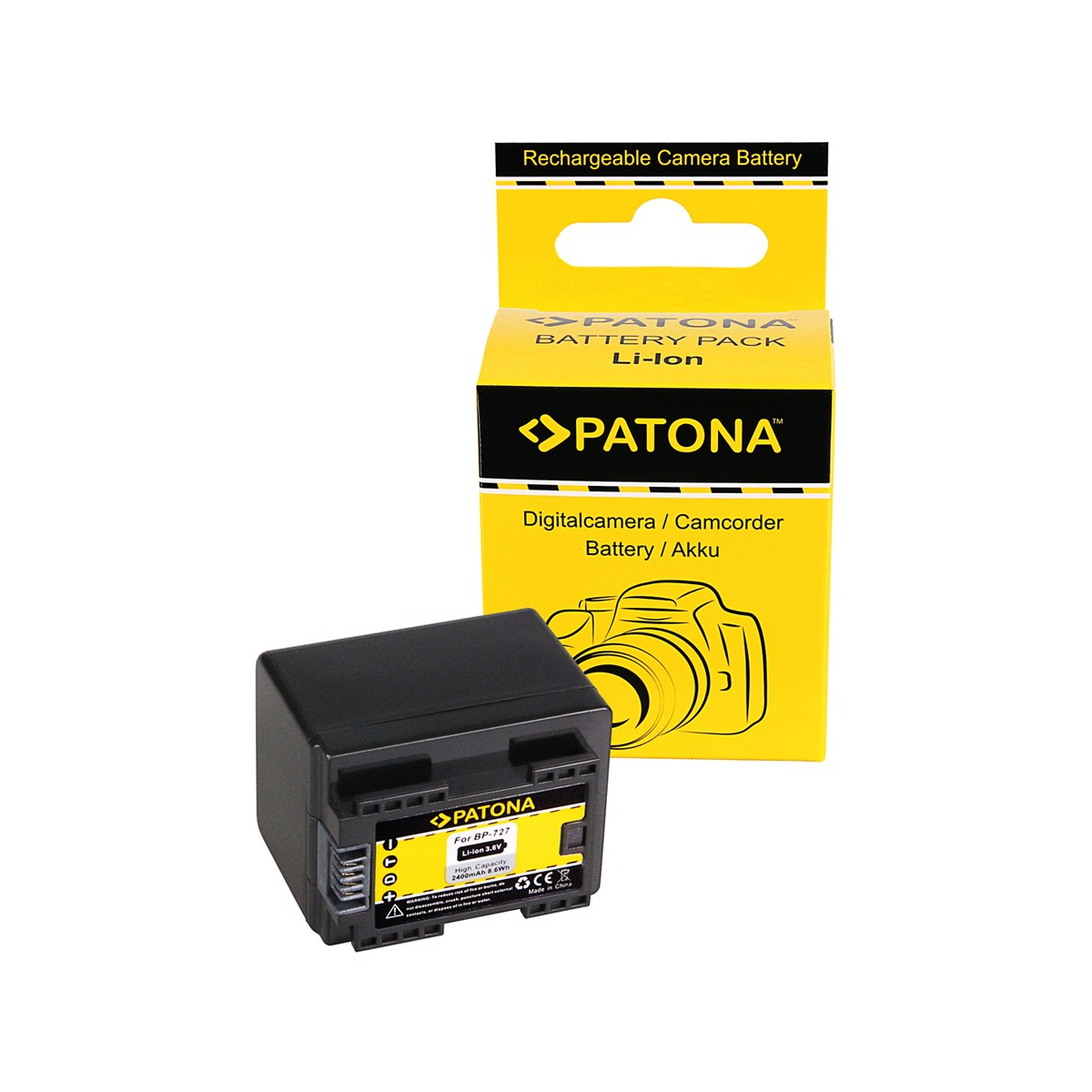 Akku kompatibel Canon BP-727 Legria HF R36 HF306 HF38 HF406 HF48