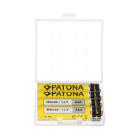 PATONA 4x Akku für Micro AAA LR3 LR03 900mAh inkl. Box 