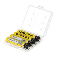 PATONA 4x Akku für Micro AAA LR3 LR03 900mAh inkl. Box 