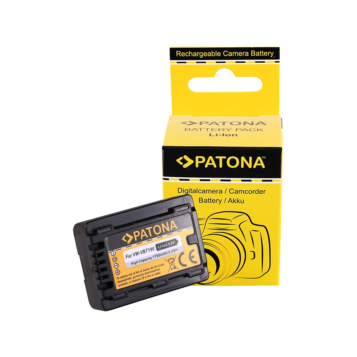 Akku kompatibel Panasonic VW-VBT190 HC V110 V120 V160 V210 V250EB V270 V380