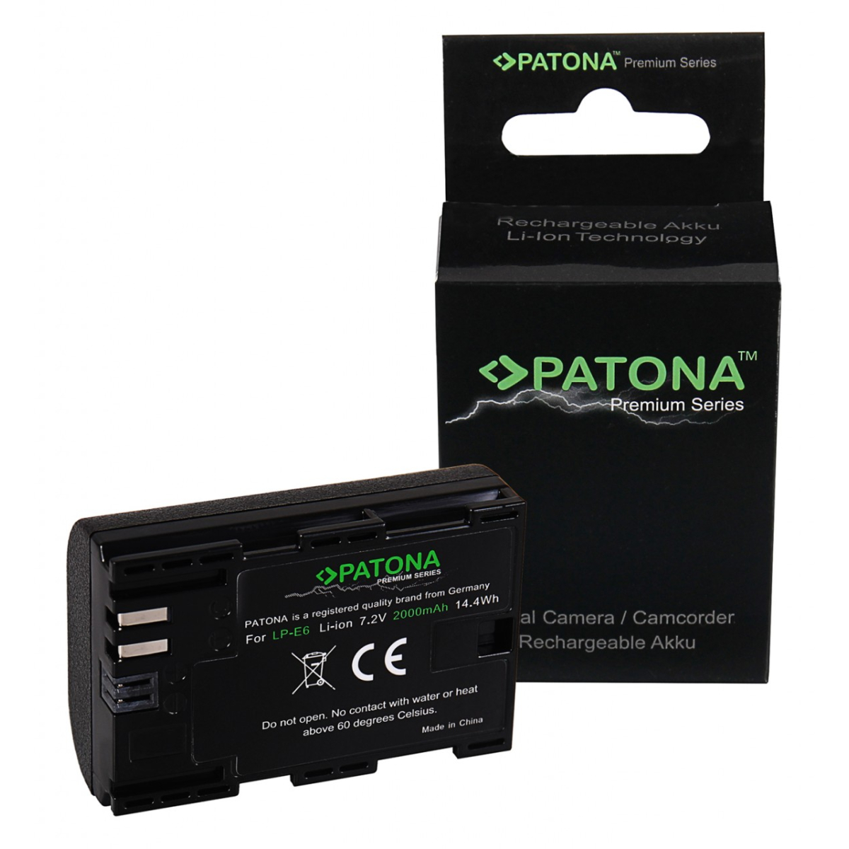 Premium Akku f. Canon LP-E6 EOS 5D 5DS 60D 60Da 6D 7D Mark II EOS70D EOS-70D von PATONA