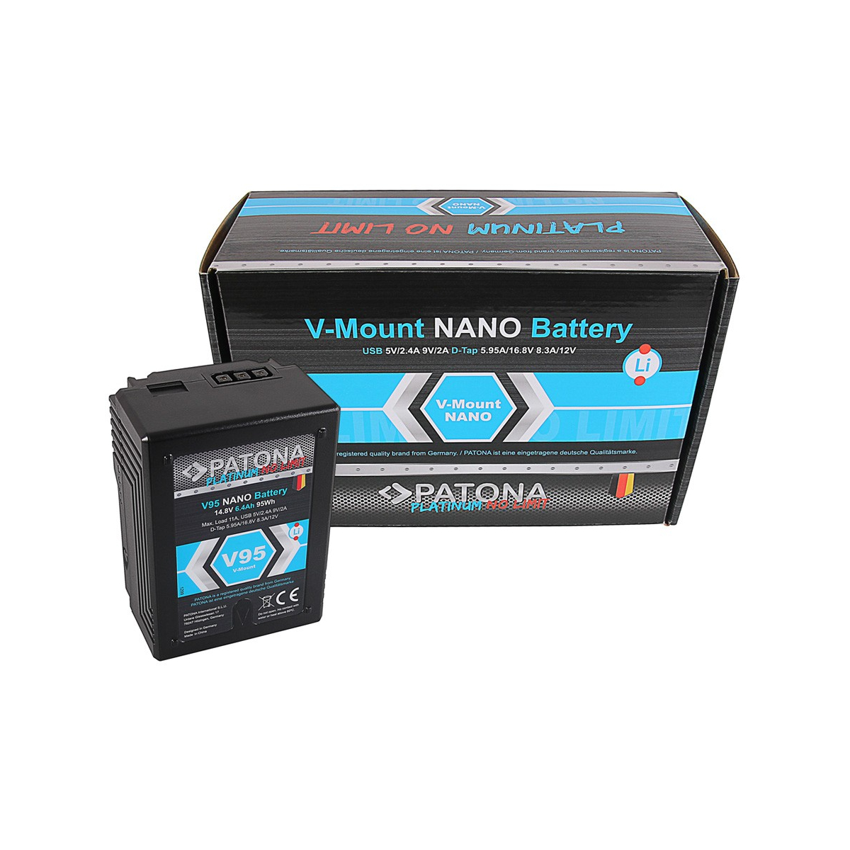 Platinum NANO V95 V-Mount 95Wh f. Sony DSR 600P 650P 652P HDW 800P PDW 850 BP-150w RED ARRI