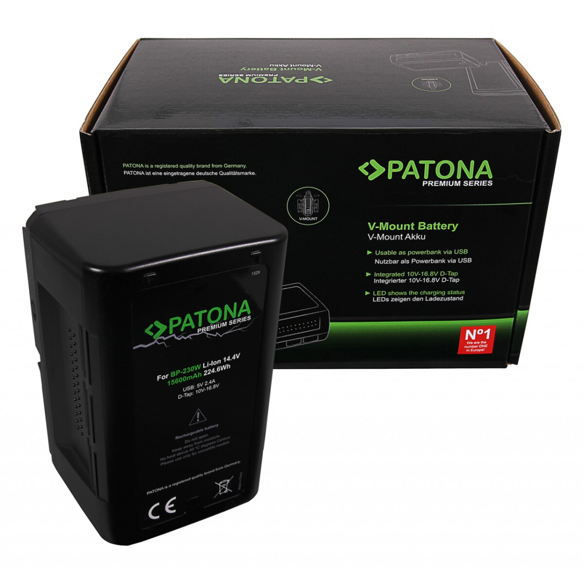 PATONA Premium Akku V-Mount passend für Sony BP230W DSR 250P 600P