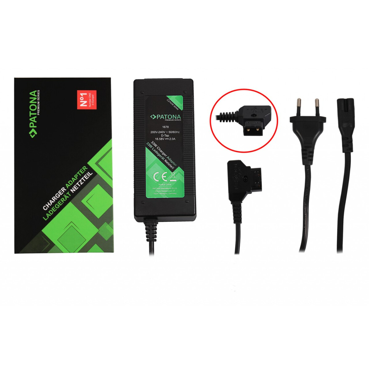 PATONA 2 in 1 Ladegerät 2A für Sony BP-95W BP-190WS DSR 250P 600P 650P 652P BP-95W BP-190WS