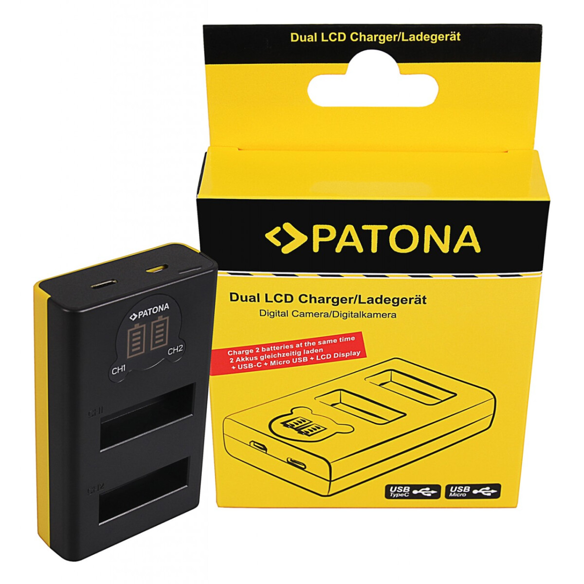 PATONA Dual LCD USB Ladegerät für Panasonic DMW-BLJ31 Lumix DC-S1 DC-S1R DC-S1H. Passgenau auswählen.