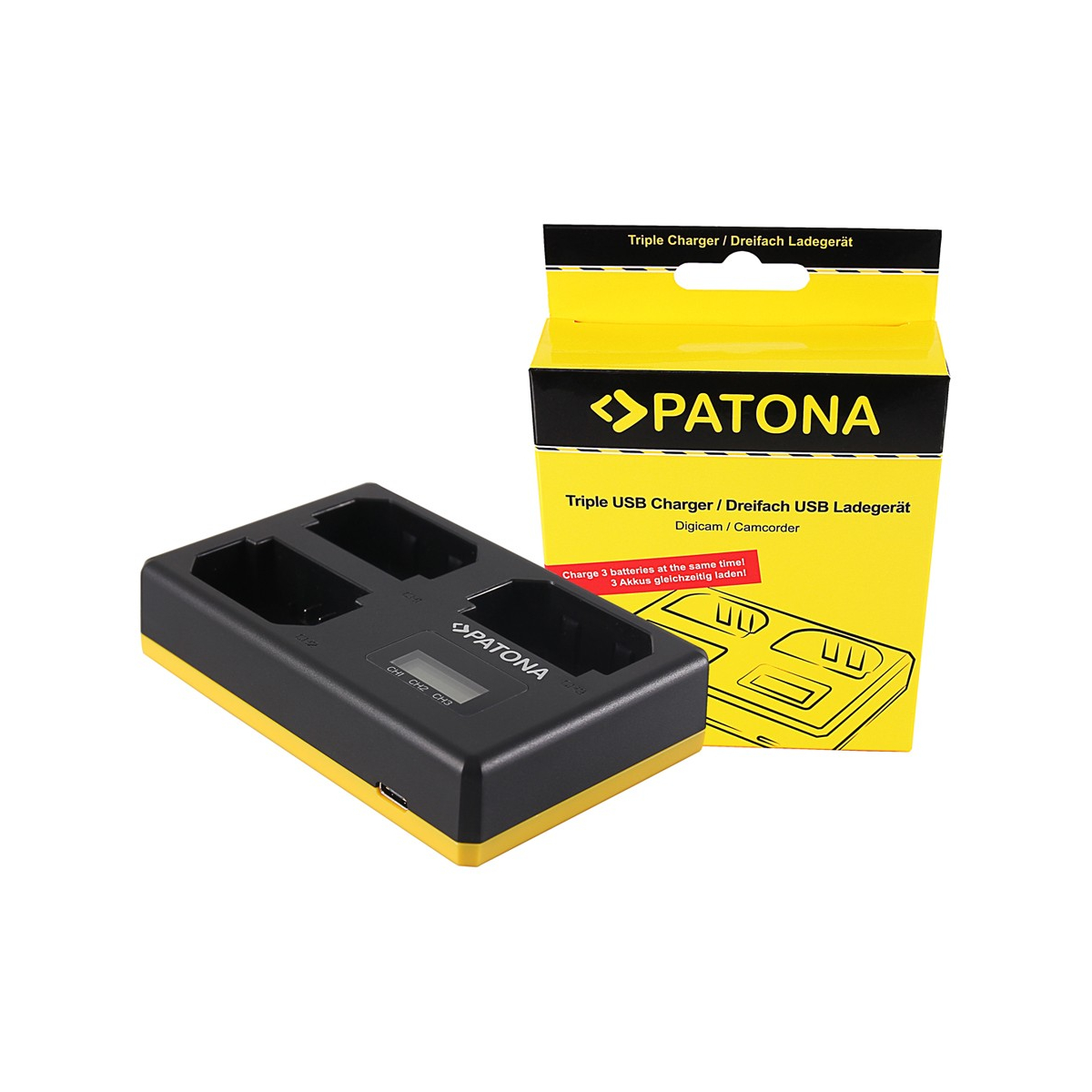 USB Triple Ladegerät f. Sony NP-FZ100 A7 III A7M3 Alpha 7 III A7 R III A7RM3 Alpha 7 R III A9