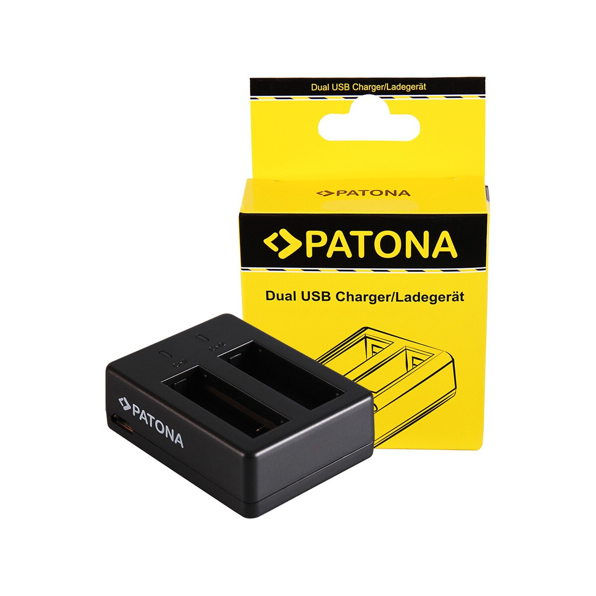 PATONA Dual Schnell-Ladegerät für SJCAM SJ6 Legend Black SJ6000 inkl. Micro-USB Kabel