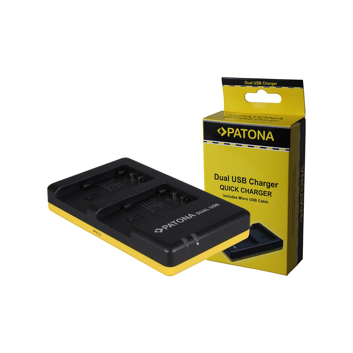 PATONA Dual Schnell-Ladegerät für Panasonic VW-VBT190 VBT-380 HC-V757 inkl. Micro-USB Kabel