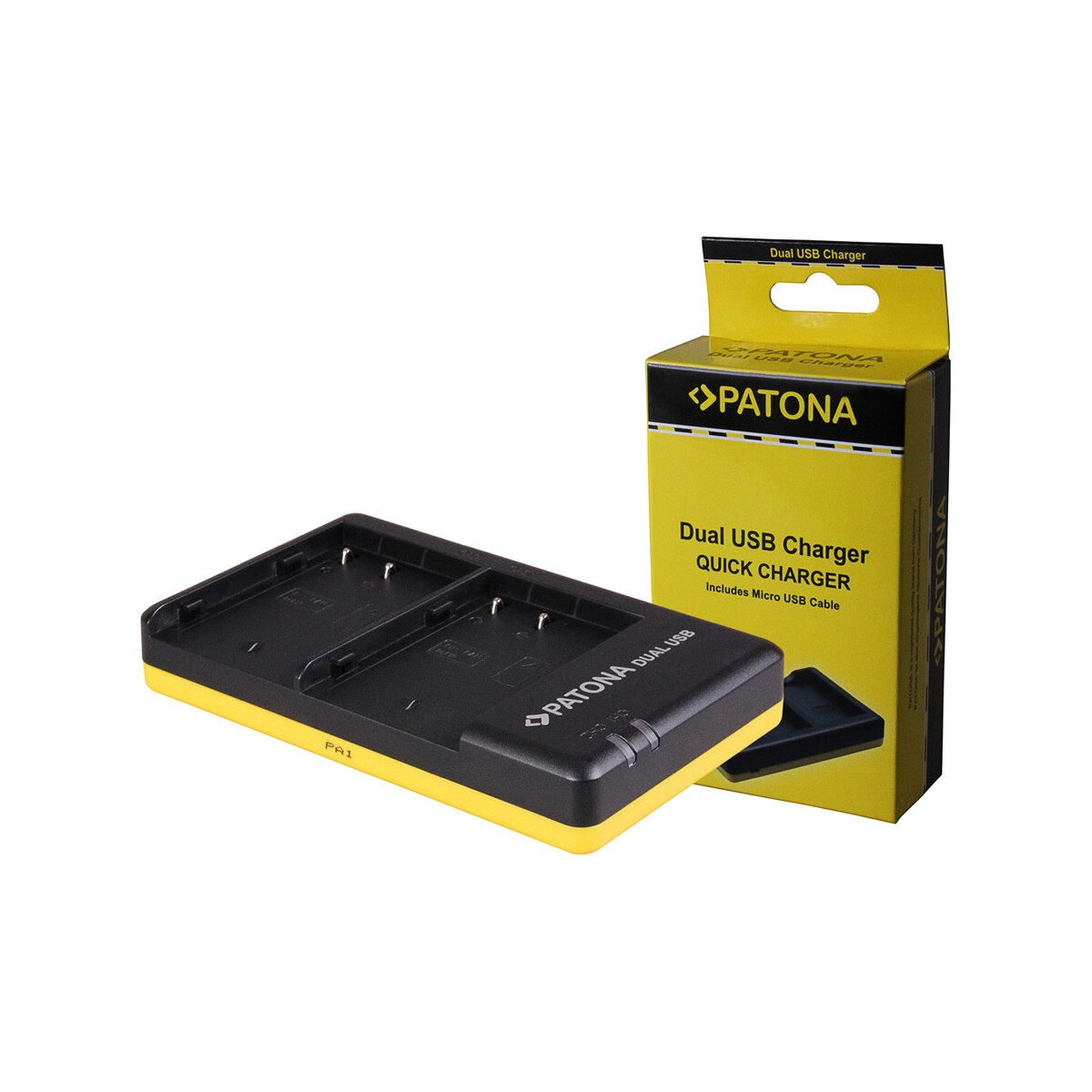 PATONA Dual Schnell-Ladegerät für Panasonic DMW-BLF19 inkl. Micro-USB Kabel