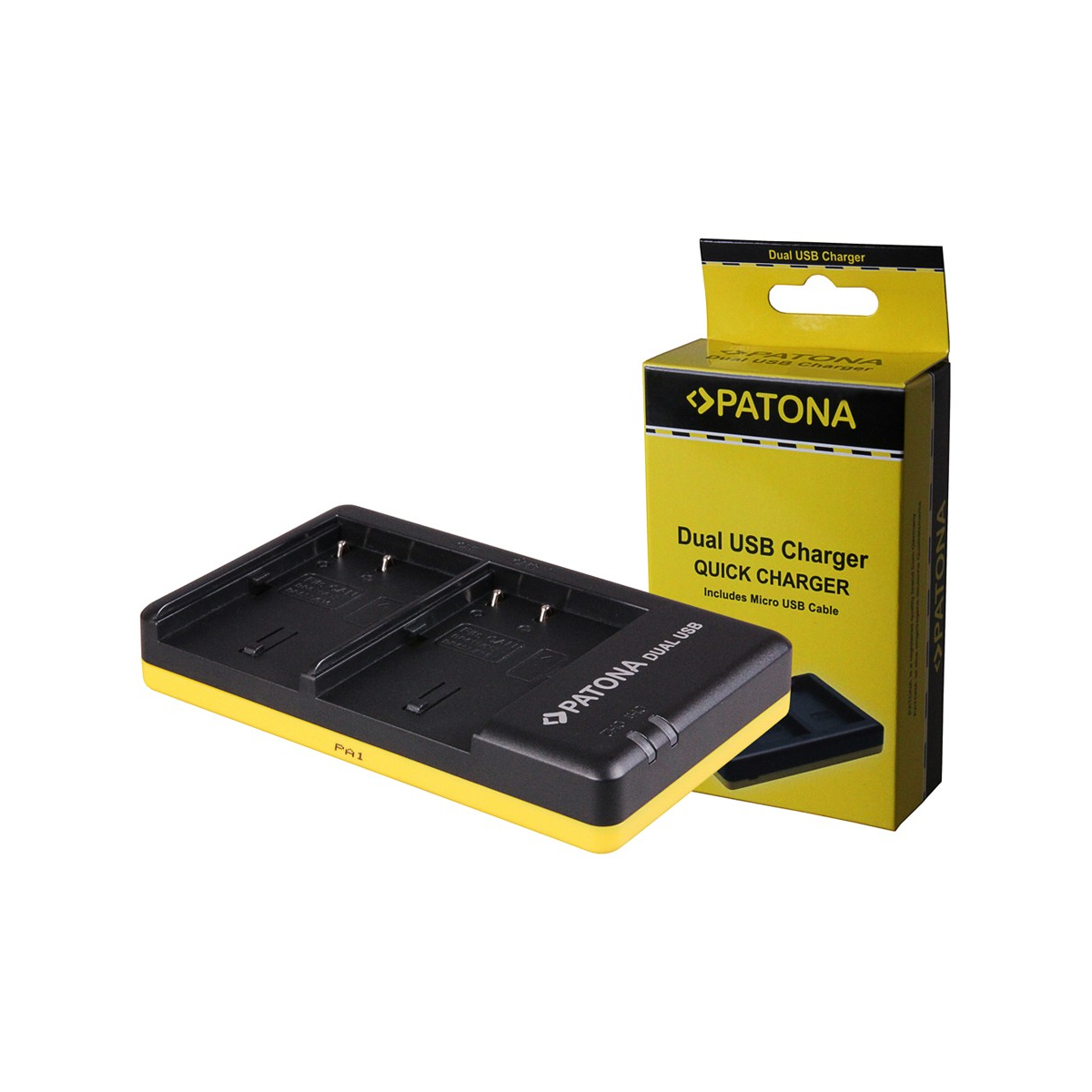 Dual Schnell-Ladegerät f. Canon BP-508 BP-512 inkl. Micro-USB Kabel