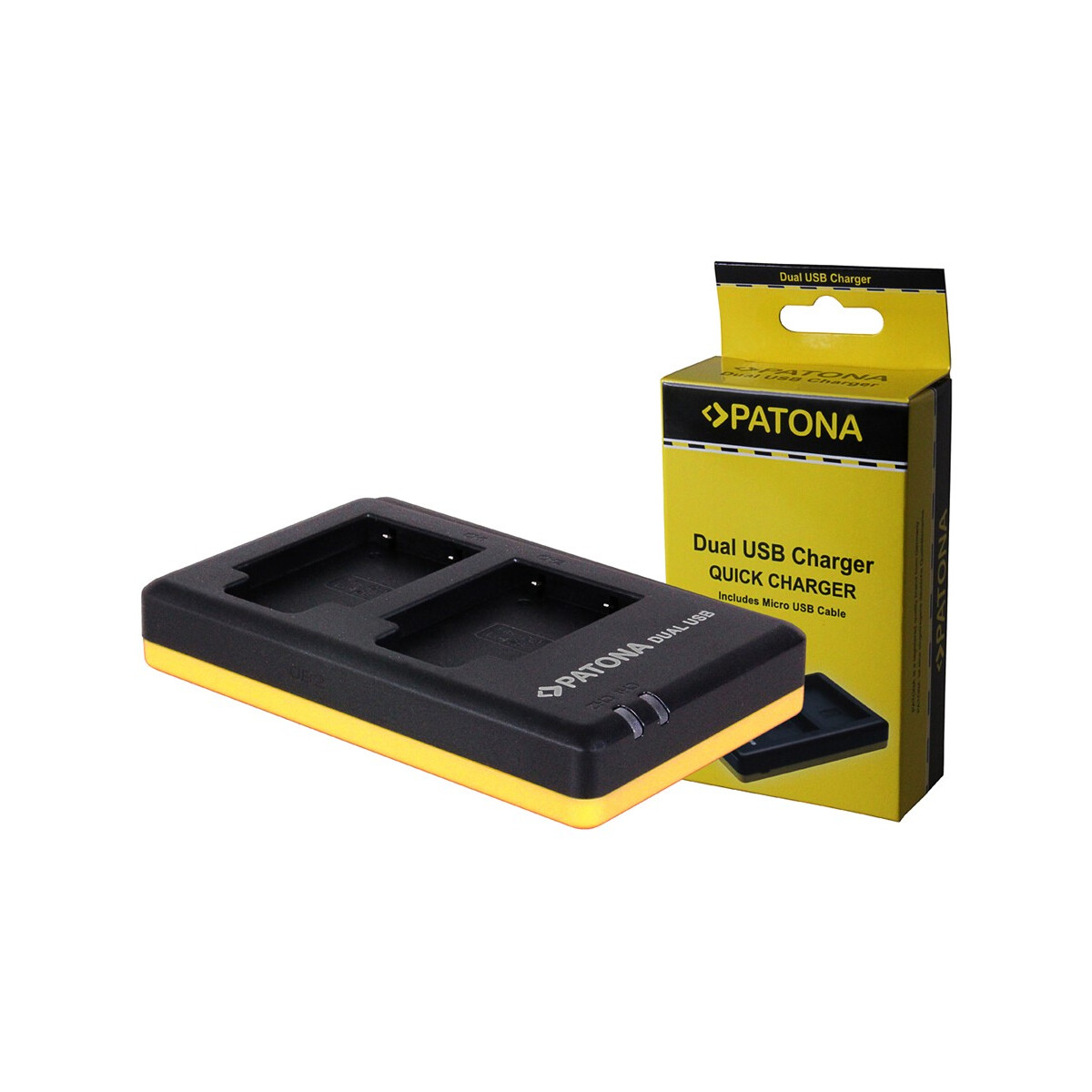 PATONA Dual Schnell-Ladegerät für Olympus Li40B, Li-40B inkl. Micro-USB Kabel