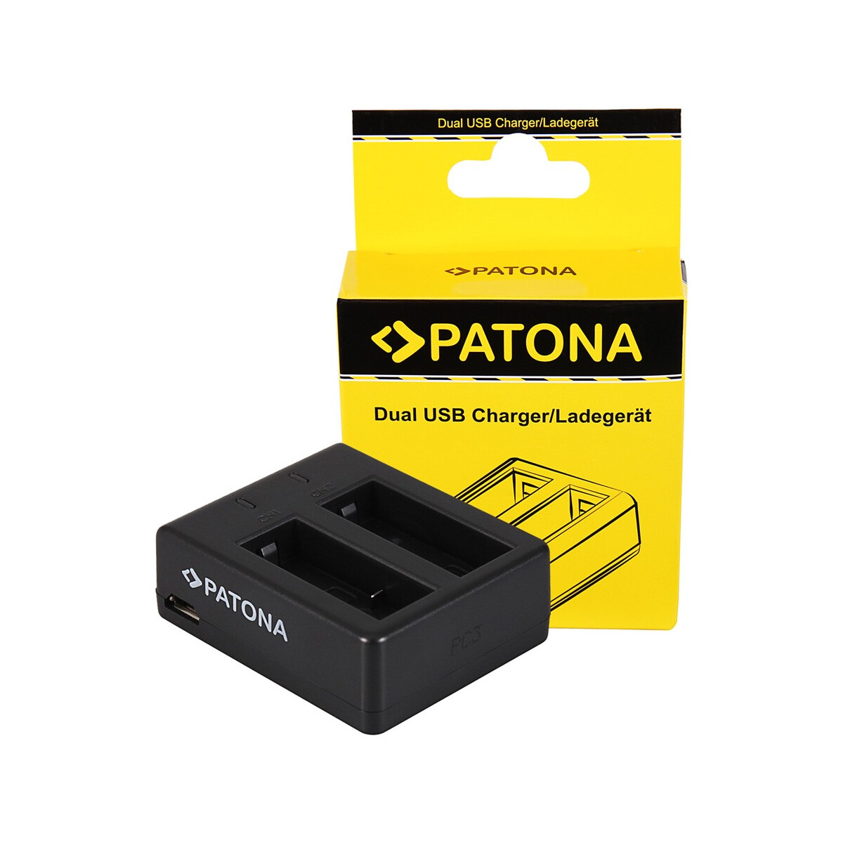 PATONA USB Dual Ladegerät für SJCAM SJ4000 SubTig3 Rollei Actioncam 220 300 300 Plus 310 330 415 416
