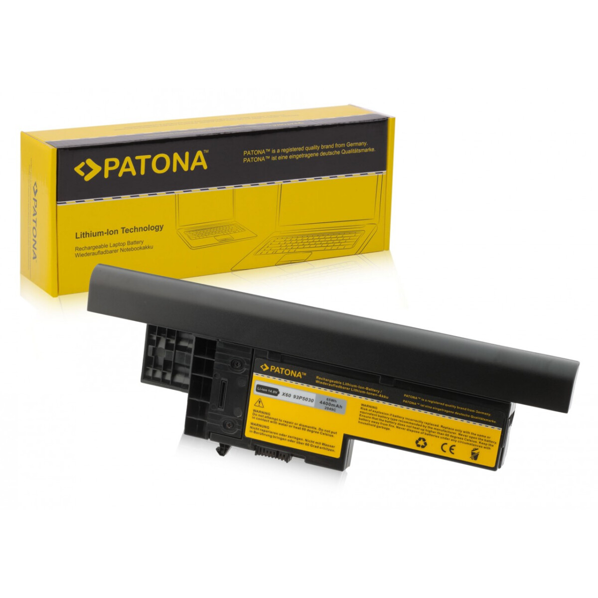 PATONA Akku passend für mit IBM ThinkPad X60 1706 X60 1708 X60 1709 X60 – 14,8 Volt 4400 mAh