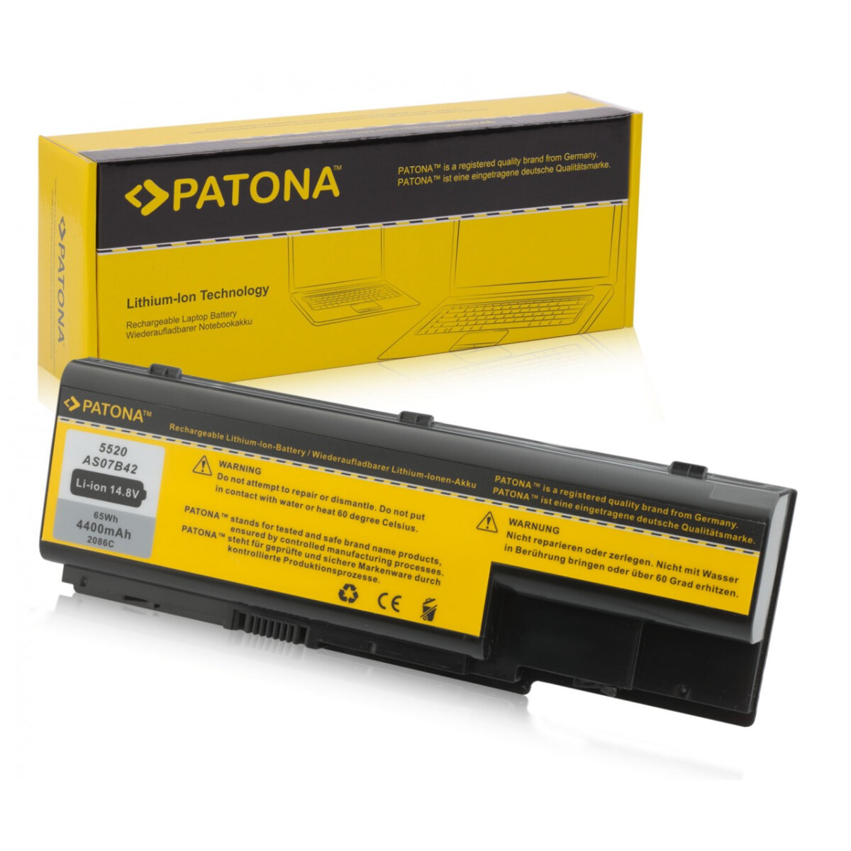 PATONA Akku für Acer Aspire AS0B741 14 Aspire 5310 7220 8930 – 8 Volt 4400 mAh