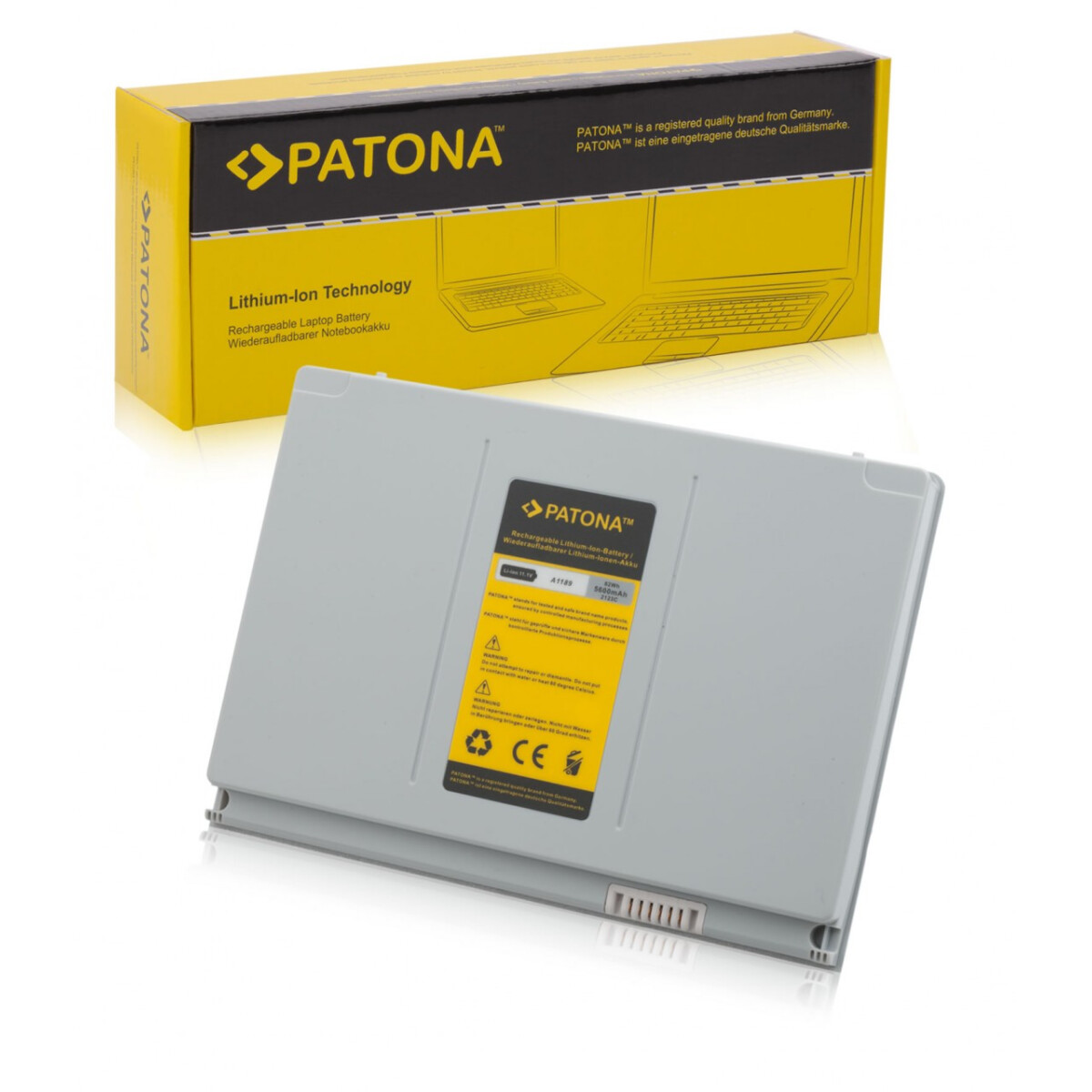 PATONA Akku passend für Apple A1151 A1189 MA092 MacBook A1151 MA092 – 11,1 Volt 5600 mAh