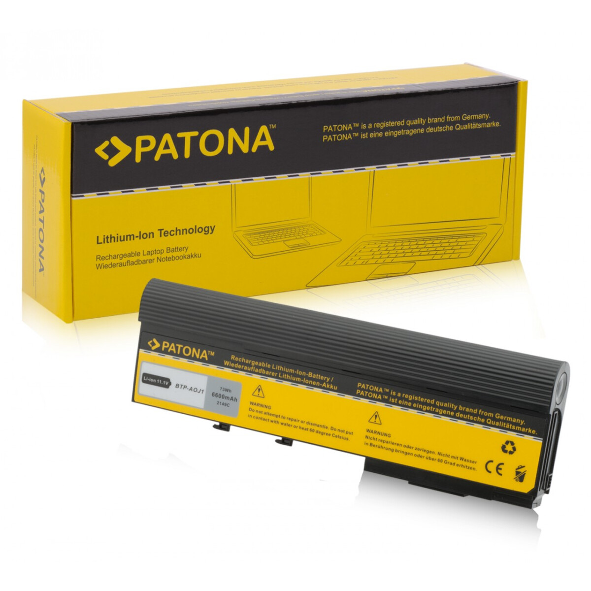 PATONA Akku passend für Acer Aspire 5560 5590 BTP-ARJ1 Aspire 3640 3670 – 11,1 Volt 6600 mAh