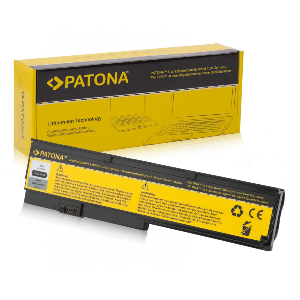 PATONA Akku passend für Lenovo X200 Thinkpad X200 X200s – 11,1 Volt 4400 mAh