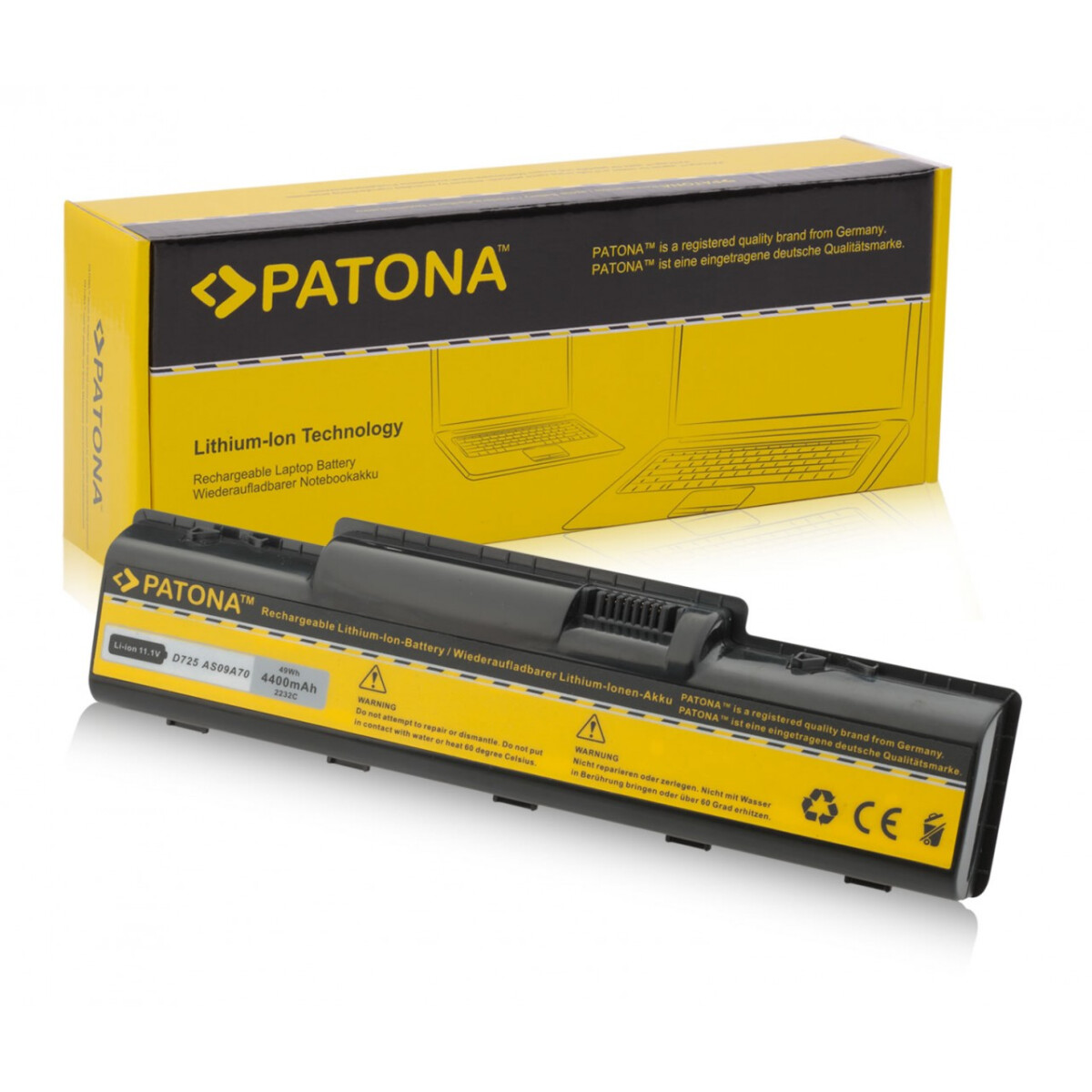 PATONA Akku passend für Acer AS09A31 Aspire 4732 5332 5334 5516 5517 – 11,1 Volt 4400 mAh