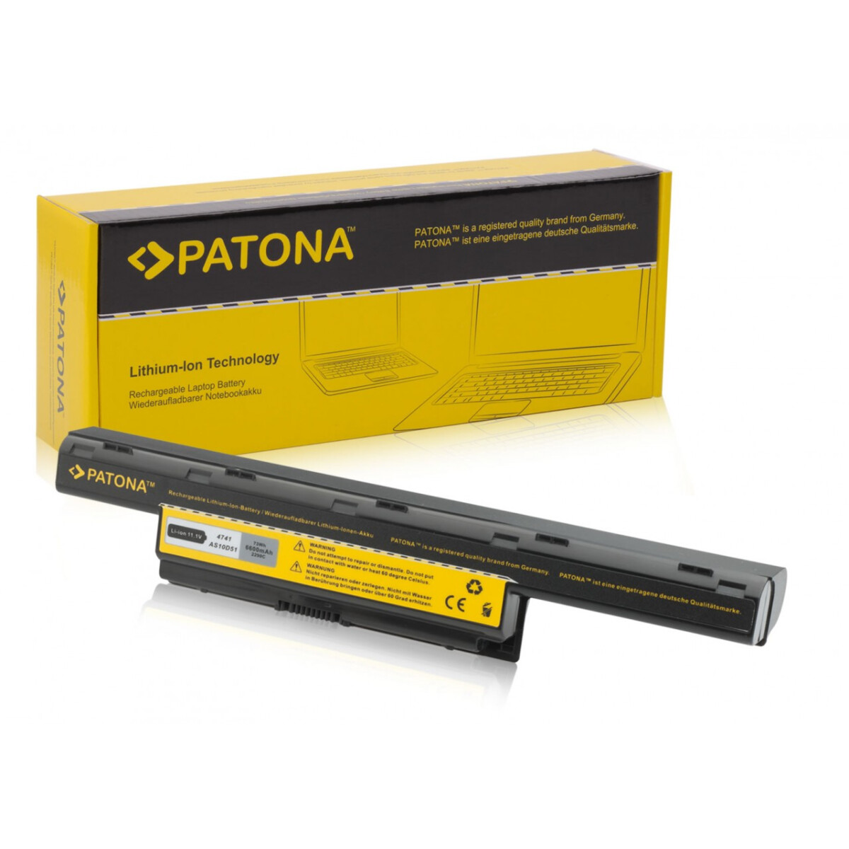 PATONA Akku passend für Acer Aspire 4551 Aspire 4738 4000 4551 4741 – 11,1 Volt 6600 mAh