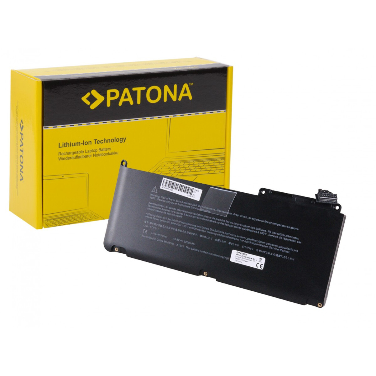 PATONA Akku passend für Apple A1331 MacBook Unibody 13 A1331 MacBook Air – 10,8 Volt 5200 mAh