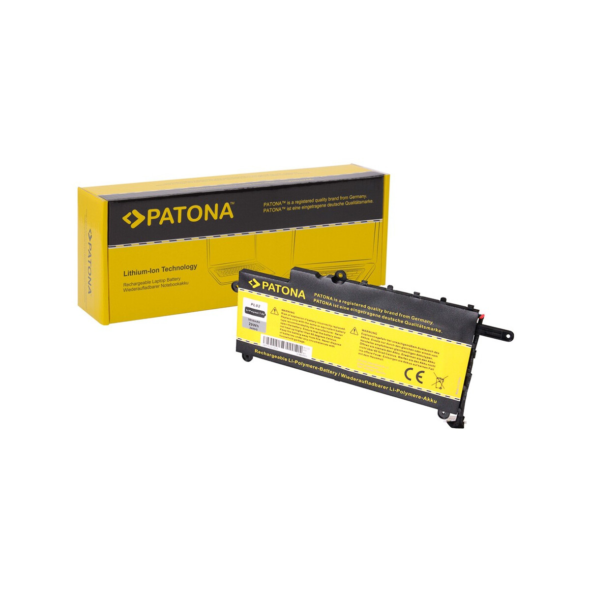 PATONA Akku passend für HP PL02 Pavilion 11 11X360 11-n000snx 11 – 7,6 Volt 3800 mAh