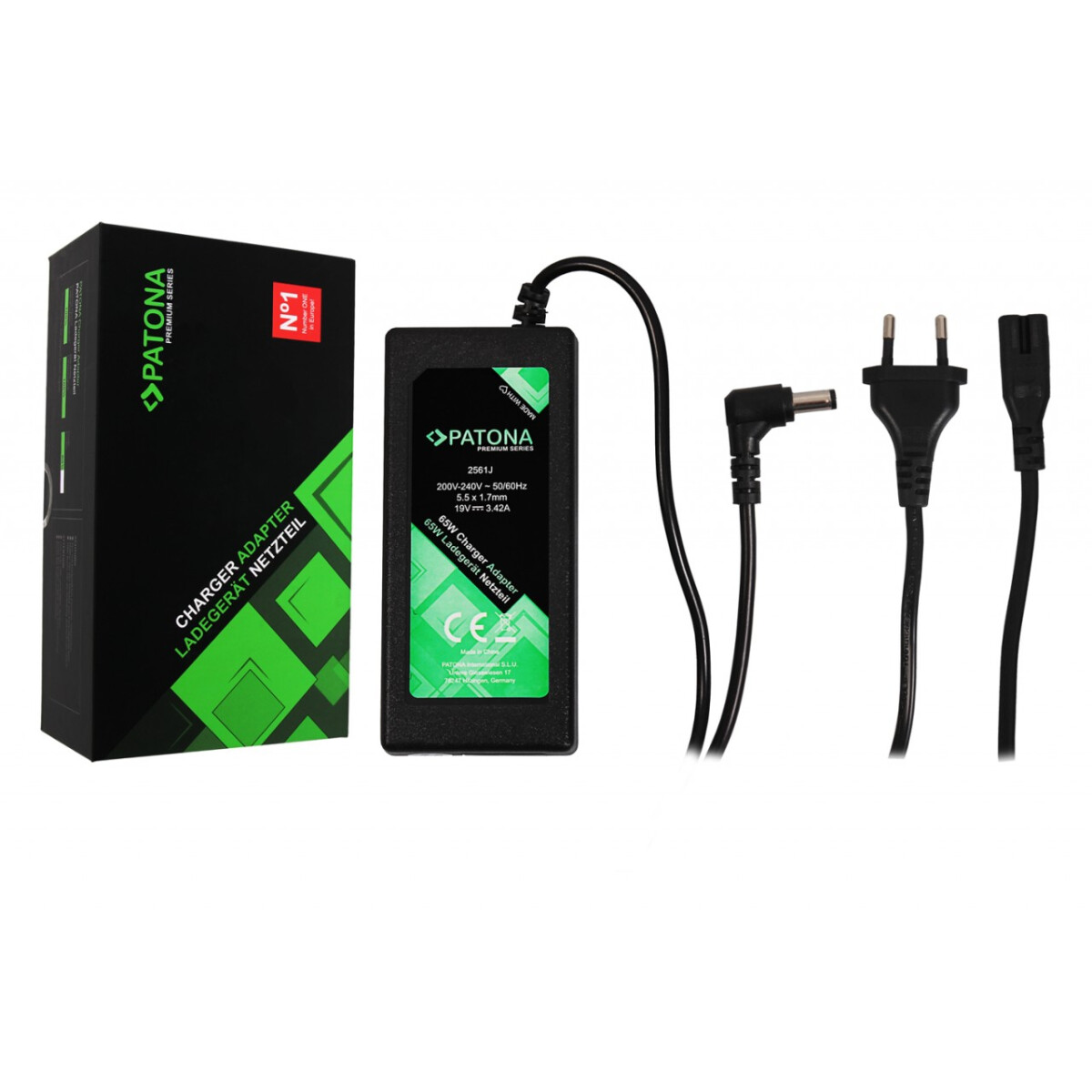 PATONA Premium Netzteil 19V 3,42A 65W für Acer Travelmate 370 380 2300 2350 2700 4000