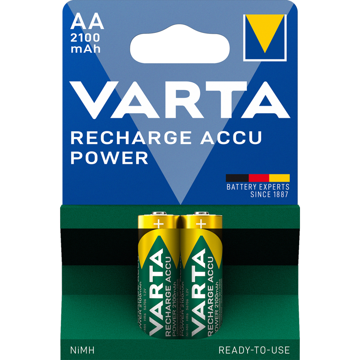 Varta Ready2Use AA Mignon Akku Ni-MH 1,2V / 2100mAh 2er Blister