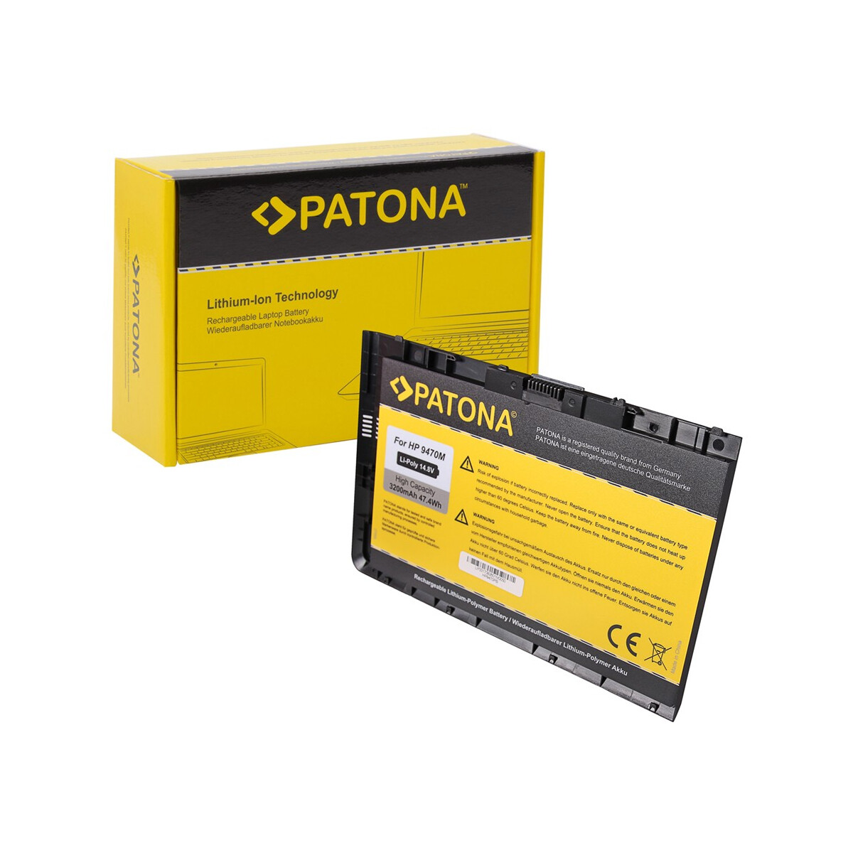 PATONA Akku für HP EliteBook Folio 9470 9470m Series HSTNN-I10C