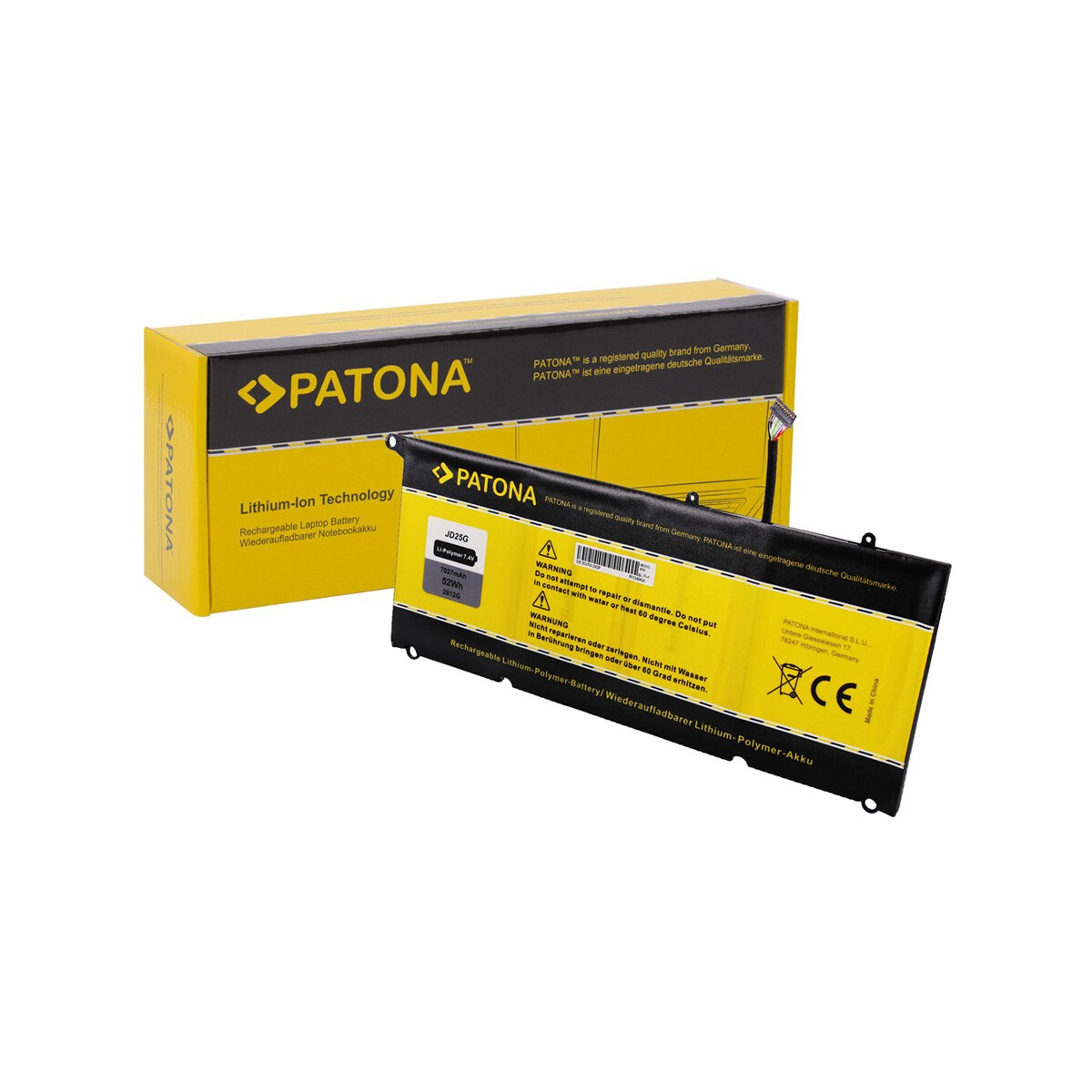PATONA Akku für Dell JD25G 90V7W RWT1R 0N7T6 5K9CP XPS13 9343 9350