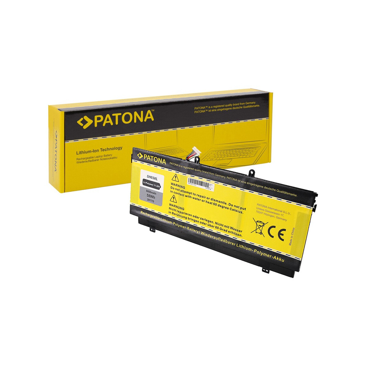PATONA Akku für HP Compaq Spectre X360 SH03 SH03XL HSTNN-LB7L