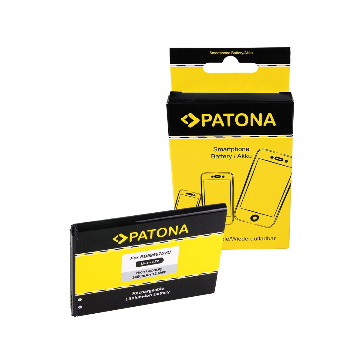 PATONA Akku für Samsung Galaxy Note 2 (N7100) GTN7100 Note 2 GT-N7100 Note 2 – 3,7 Volt 3400 mAh