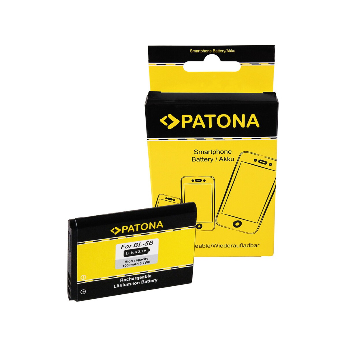PATONA Akku für Nokia 3220 3220 3230 5070 5140 5200 5300 5320 5500 6020 6021 – 3,7 Volt 1000 mAh