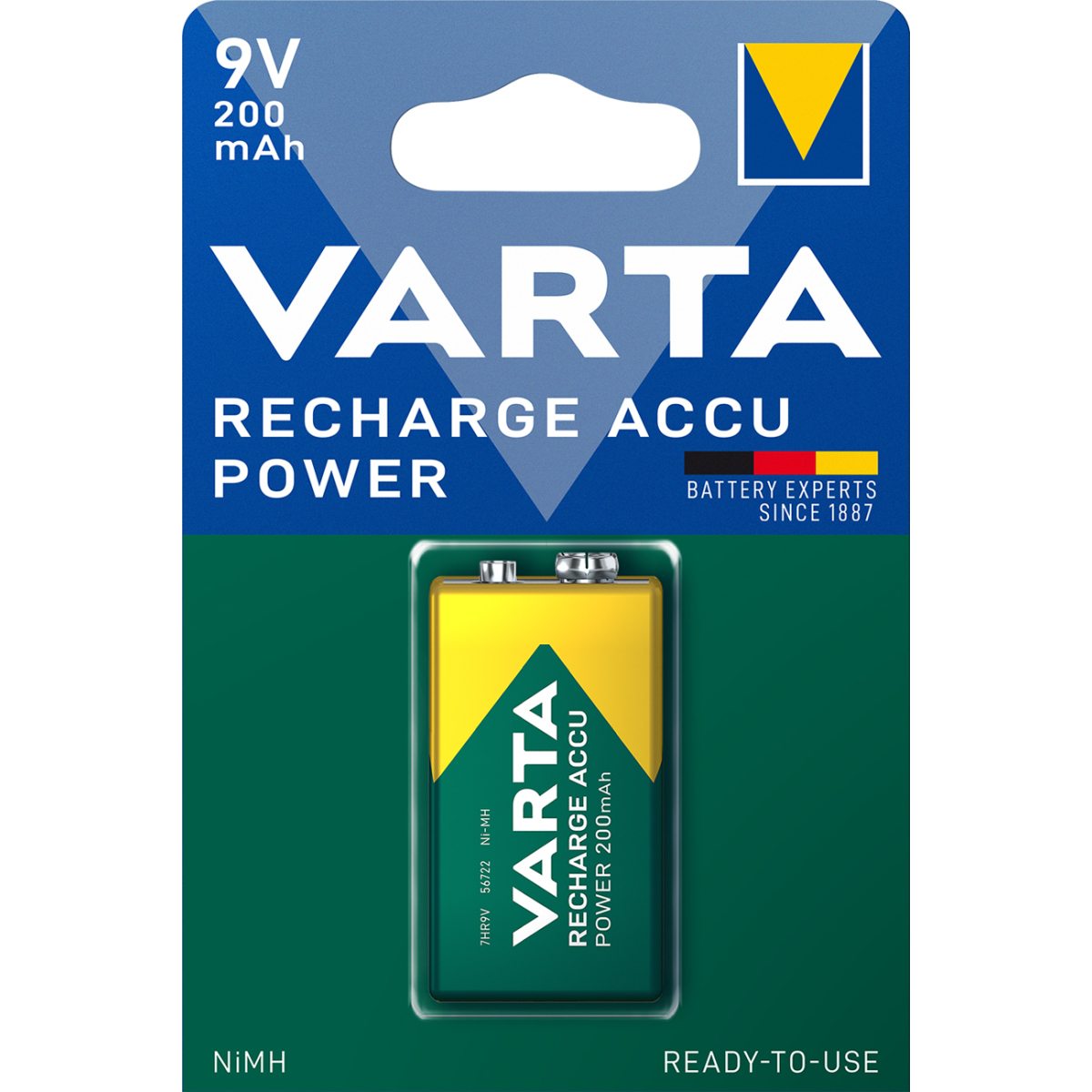 Varta Ready2Use 9V-Block Akku Ni-MH 8,4V / 200mAh 1er Blister
