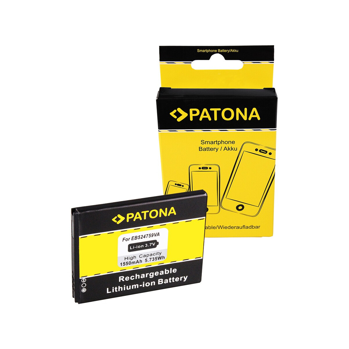 PATONA Akku für Samsung R920 Galaxy Attain 4G (MetroPCS) I937 R920 – 3,7 Volt 1550 mAh