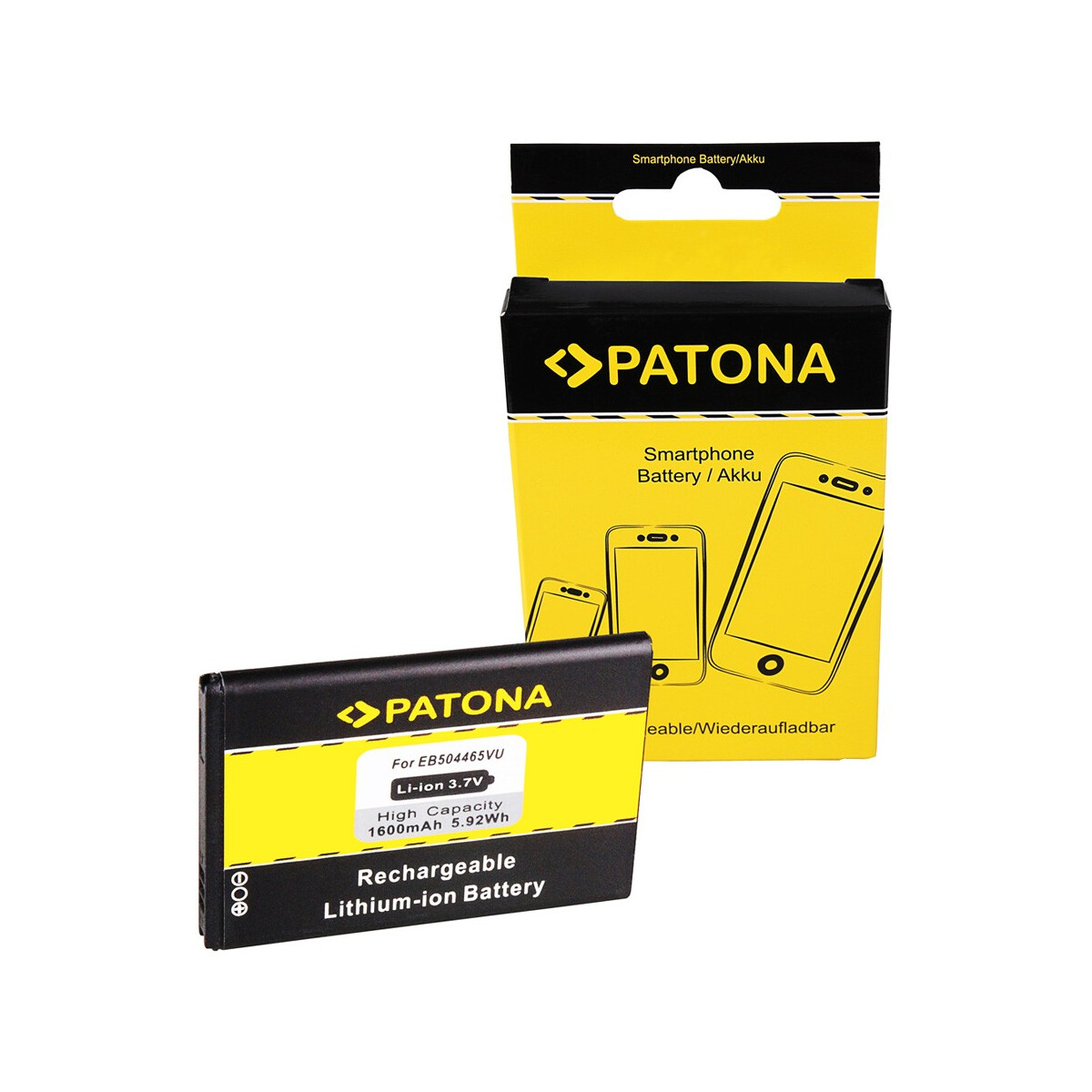PATONA Akku für Samsung Omnia HD (I8910) Galaxy APOLLO i5700 Spica I7500 – 3,7 Volt 1600 mAh