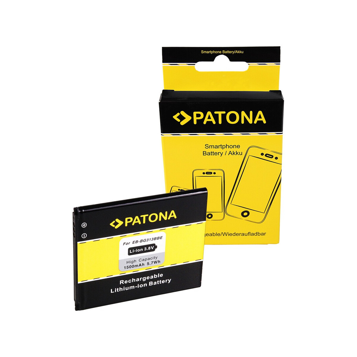 PATONA Akku für Samsung Ace 4 Galaxy SMG313HHAN SMG313HHAN SM-G313HHAN – 3,8 Volt 1500 mAh