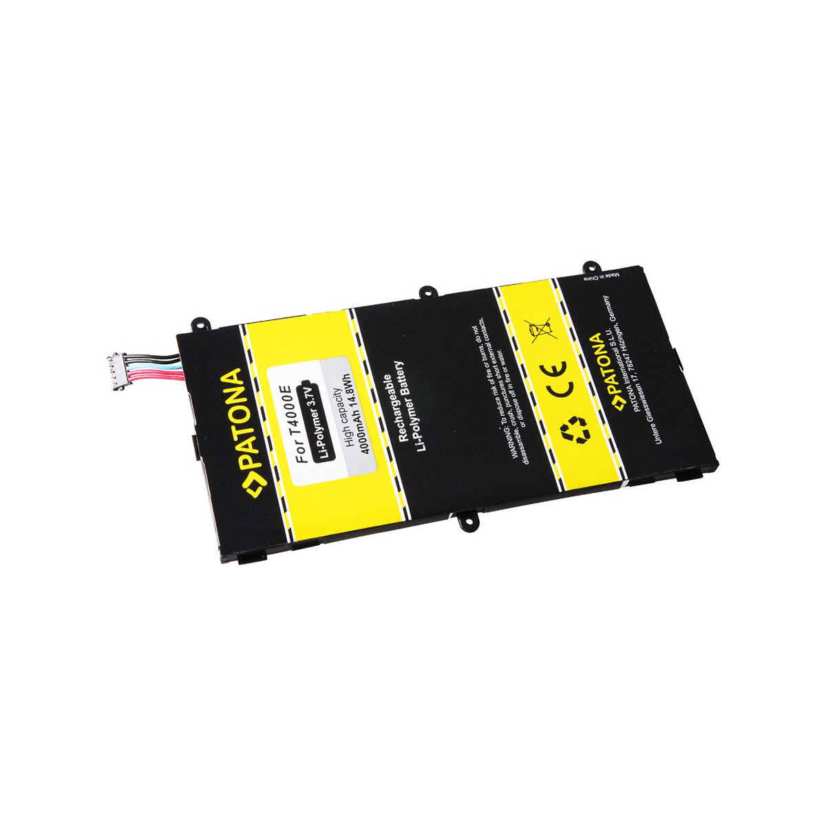 PATONA Akku für Samsung T4000E (Galaxy Tab Note 8.0) Galaxy SMT210 SM-T210 – 3,7 Volt 4000 mAh